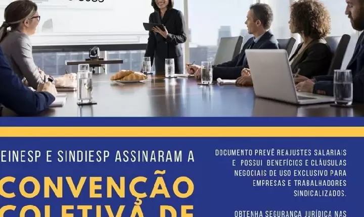 SEINESP e SINDIESP assinaram a CCT 2021-2022 que prevê reajustes salariais.