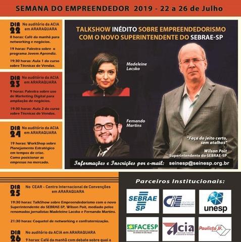 SEINESP realiza a semana do Empreendedor 2019
